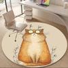 1PC Cat Whiskers Office Round Area Rug,  Mat Suitable ForOffice, Under Office Chairs Bedroom Living Room Home Decor, Room Deco