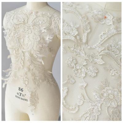Oversized Back Sub-Gold Sequined Lace Accessories Wedding Dress Clothing Chest Handmade Diy Decorative Mesh Material