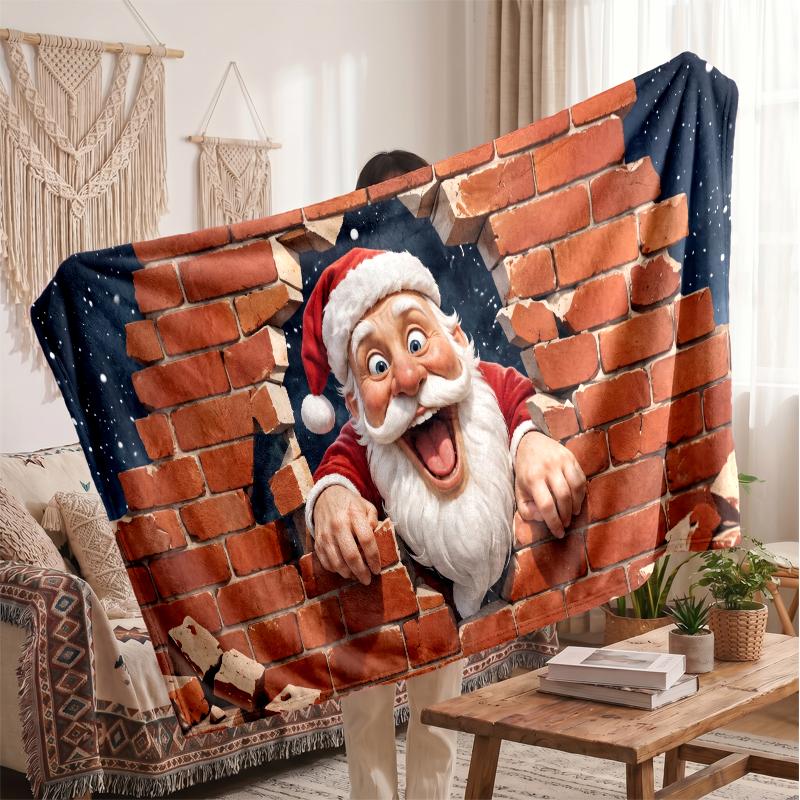 Christmas Flannel Throw Blanket Soft Warm Cozy For Sofa Bed Indoor Home Use Great Holiday Gift