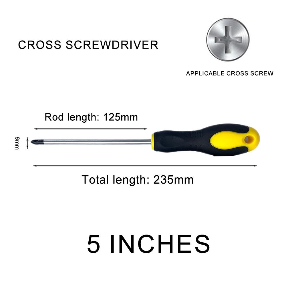 3/4/5/6/8 inch acoperit cu cauciuc mâner anti-alunecare Word Cross Strong Magnetic 45# oțel șurubelniță șurubelniță