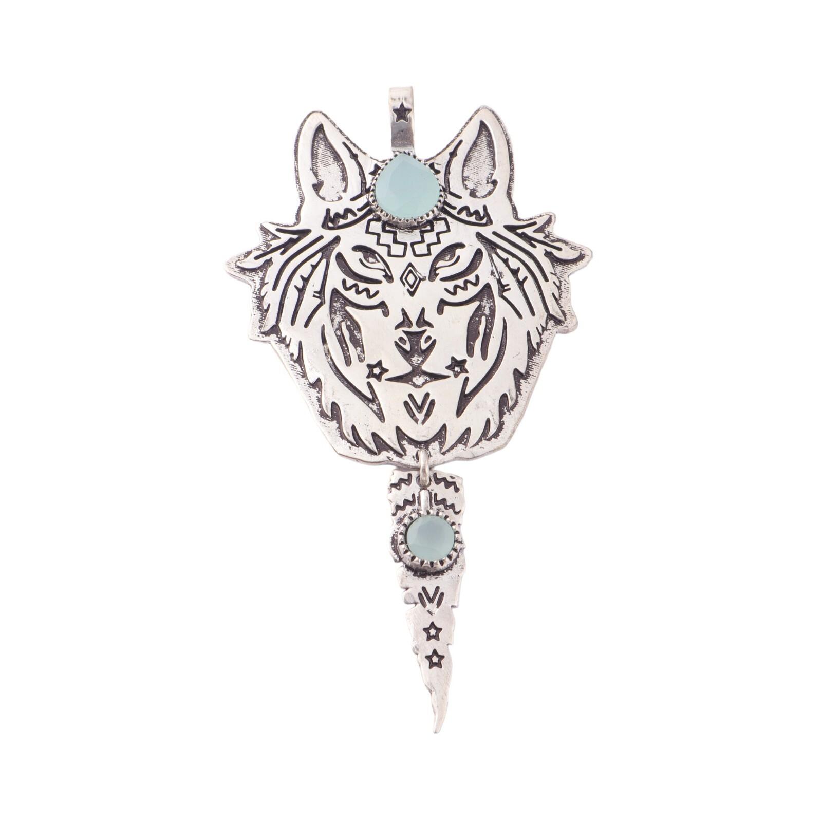 

Natural Aqua Chalcedony Gemstone 925 Stamped Silver Jewelry Necklace Pendant 4 CP-26-18