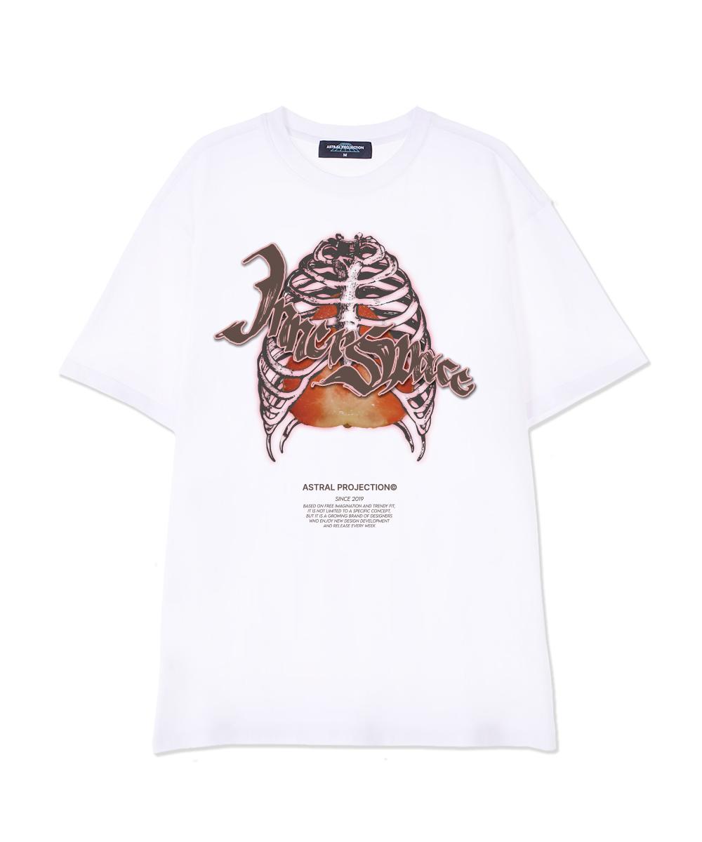 Astral Projection Inner Space Supima Cotton Round Neck Short Sleeve T-Shirt_White L