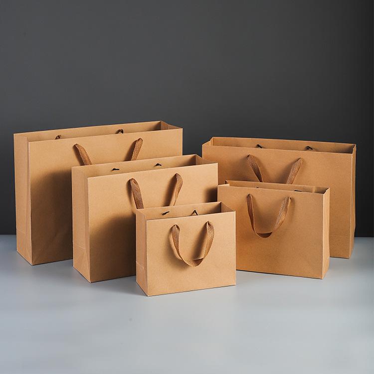 Horizontal Kraft Paper Gift Handbag for Clothing