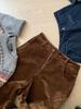 CHAO-Level Brown Corduroy Slim Straight-Leg Pants, Maillard Style Velvet Wide-Leg Women's Wear