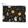 Large Capacity Pencil Bag Halloween Storage Bag, with Pumpkin Ghost Pattern Design, Thickened Stylish Travel Toiletry Organizer Canvas Cosmetic