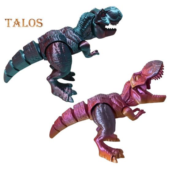 Estatueta de dinossauro impressa em 3D Articulações móveis Figura de tiranossauro Modelo de dinossauro articulado Brinquedo Decoração de mesa para casa, escritório, estante