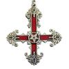 Retro Fashion Ancient Silver Carved Five-pointed Star Symbol Cross Pendant Necklace for Men Women Halloween Exquisite Jewelry