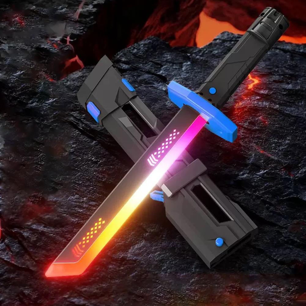 Rainbow Lightsaber Toy 7 Colors Flowing Light Sword Lights Gift Sound Children'S Cool Boy Effect Toy And Q0Z0