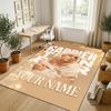 Personalized Crystal Velvet Carpet,Billie Eilish Custom Printed Name, Plush Area Rug For Home Indoor Decor