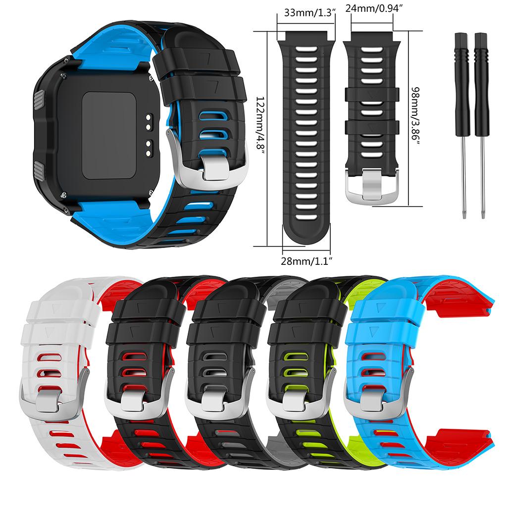 Smartwatch Wristband Soft Silica Replacement Watchband Sport Strap Bracelet Loop Compatible with Garmin-Forerunner 920XT