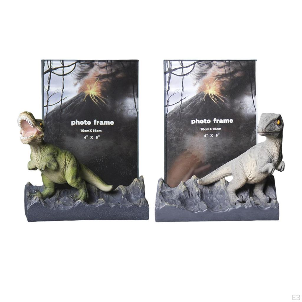 Cute Dinosaur Photo Frame, Statue, Crafts, Decorative, Ornament, Resin for Table Decor Photograph