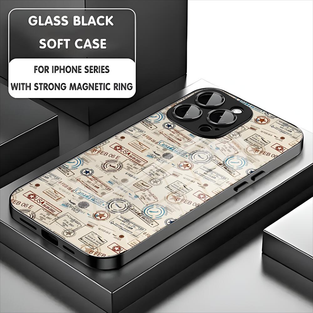 Latest Retro Stamp Creative Designs Phone Case For Iphone 17 16 15 14 13 11 12 Pro Max Mini Plus Magnetic Glass Phone Cover