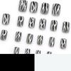 24 Pcs Flame Artificial Nail Black Gradient Press On Nail Square Stick On Nail Glittering False Nail for Woman