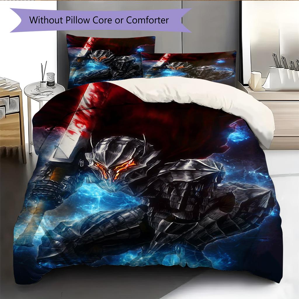 Juego de Ropa de Cama con Estampado de Dibujos Animados Colcha Funda de Colcha Funda de Almohada Decoración del Hogar Regalo de Cumpleaños (1 * funda nórdica + 2 * fundas de almohada, sin núcleo)