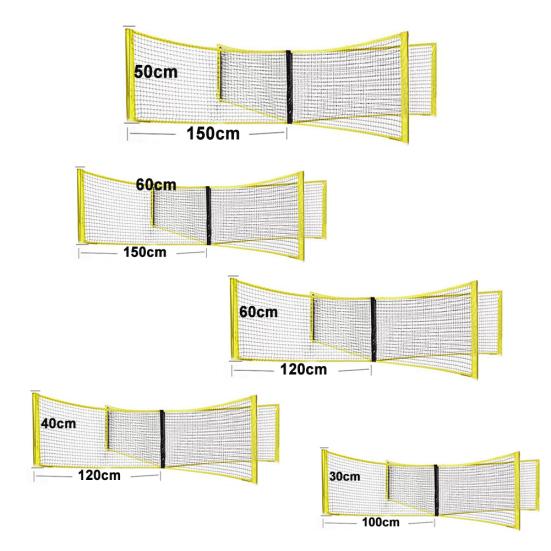 Taşınabilir Dış Mekan Plaj Dört Taraflı Çapraz Voleybol Spor Antrenman Oyunu Filesi
