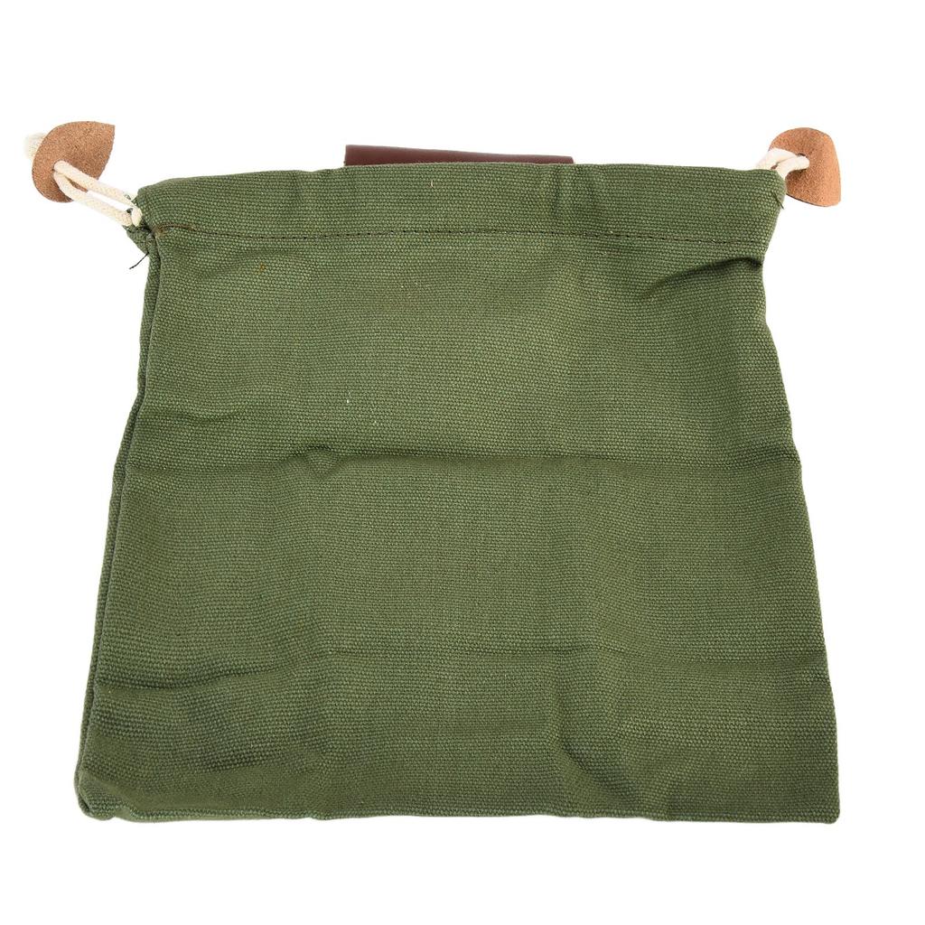 Leather Canvas Foraging Pouch Belt Fruit Picking Bag for Camping Fruit CollectingArmy Green