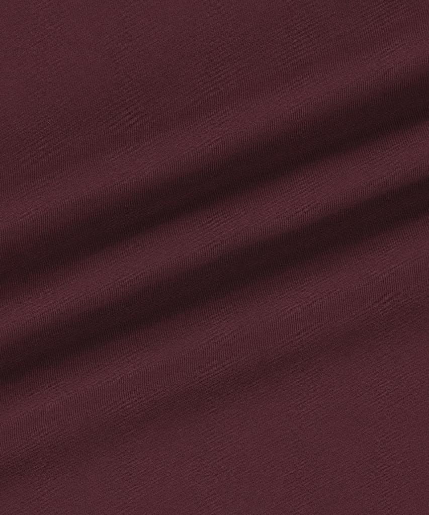 BROWNBREATH W Tag Crop Tee - Burgundy