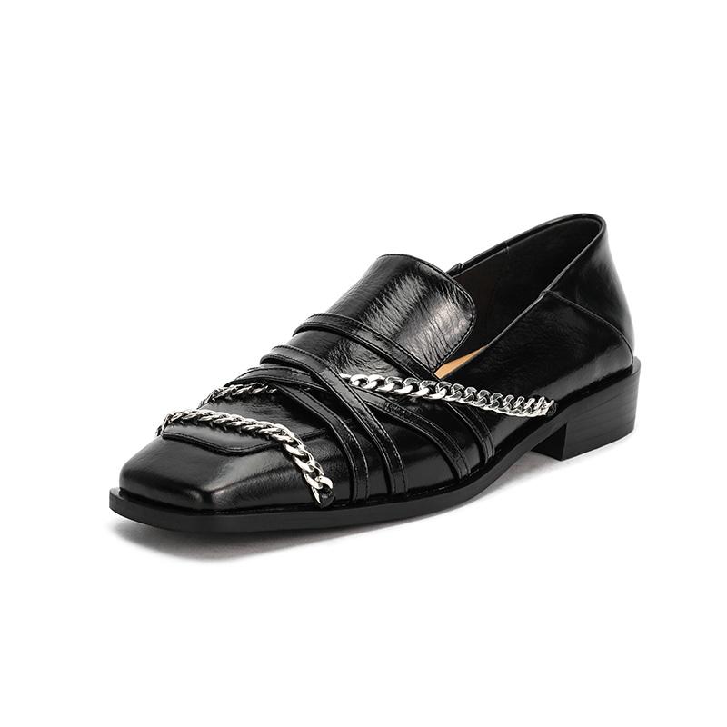 

Роскошные 2024 новые женские весенние туфли повседневные на низком каблуке удобные чистые квадратные черные туфли больших размеров для отдыха Lefu женские туфли 34 чёрный