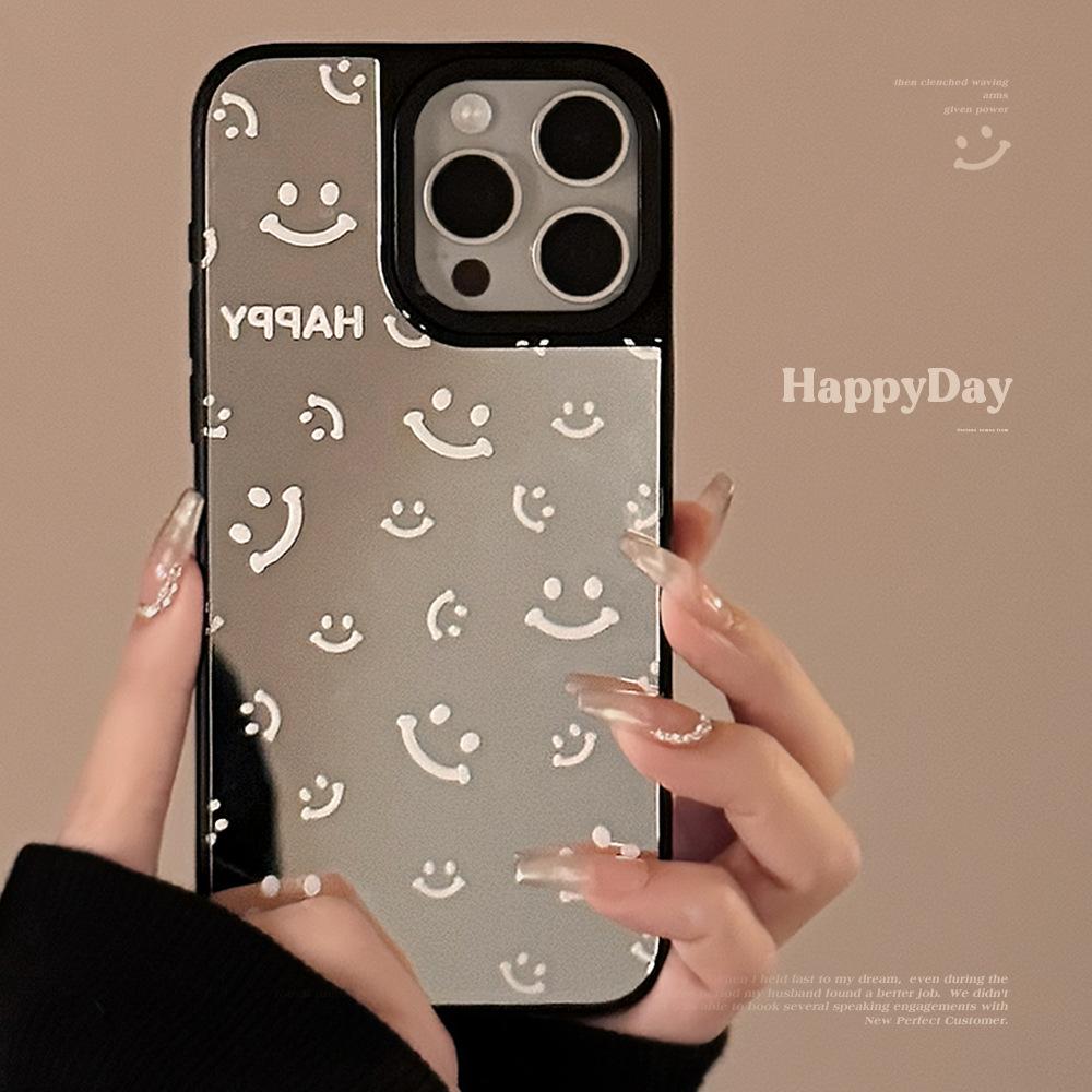 

Зеркальный полноэкранный чехол с улыбающимся лицом для iPhone 11/12/13/14/15 15promax