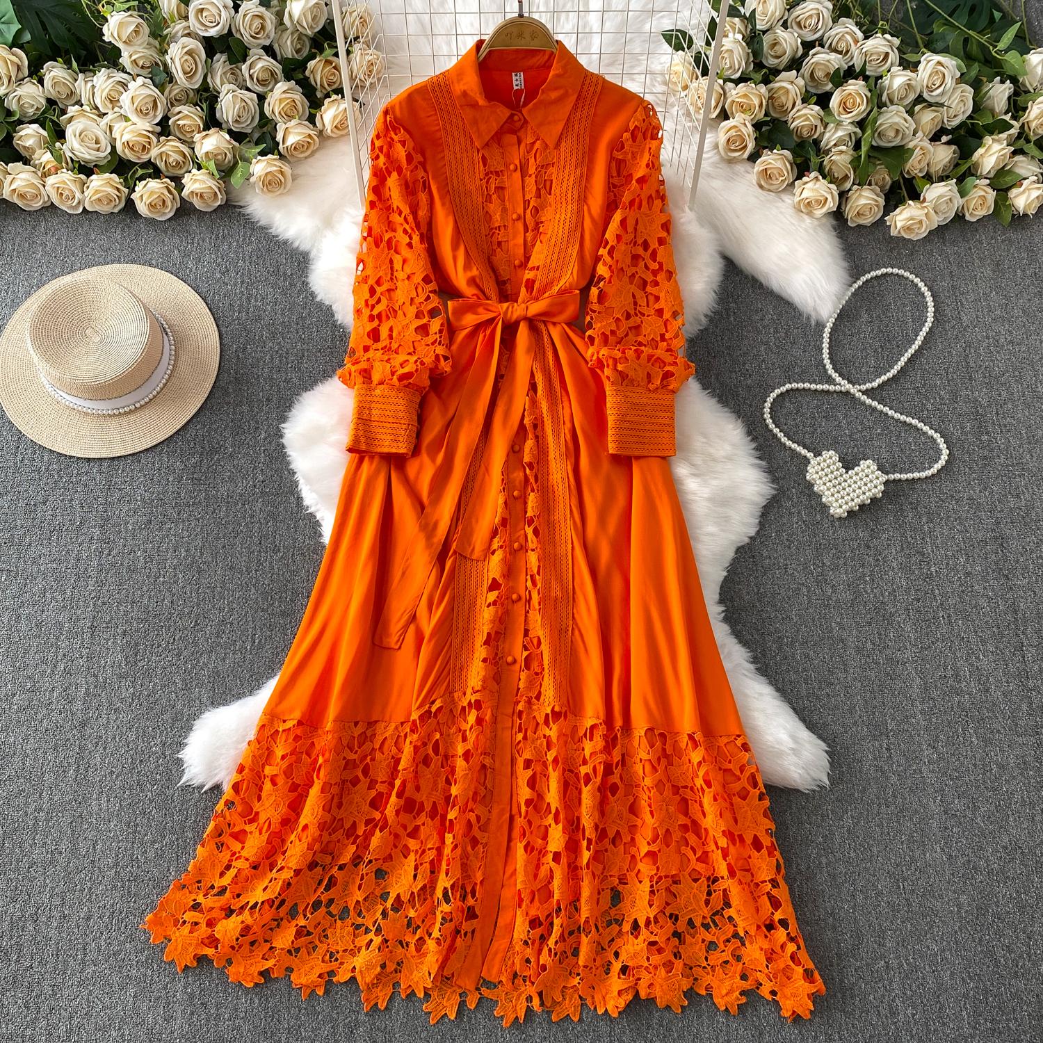 

Французский шик Однобортное кружевное приталенное платье феи Летние пляжные платья с акцентом на талии Женская одежда One Size