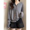 Women's Autumn Knit Cardigan: Short, Simple, Versatile Loose Fit, Casual Round Neck Long Sleeve Jacket