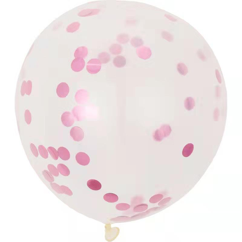 Transparent Sequined Latex Balloons for Parties and Weddings, 2.8g
