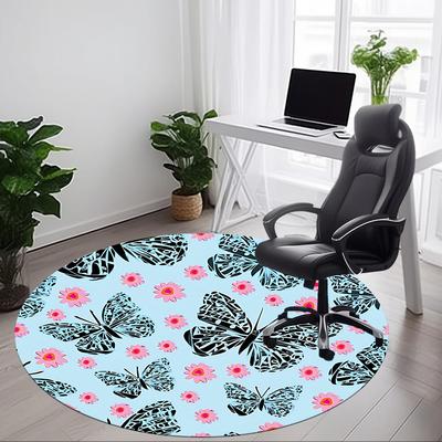 1pc Butterfly Floral Carpet for Office, Non-slip, Soft and Durable Office Rug, Perfect for Office Yy260128012