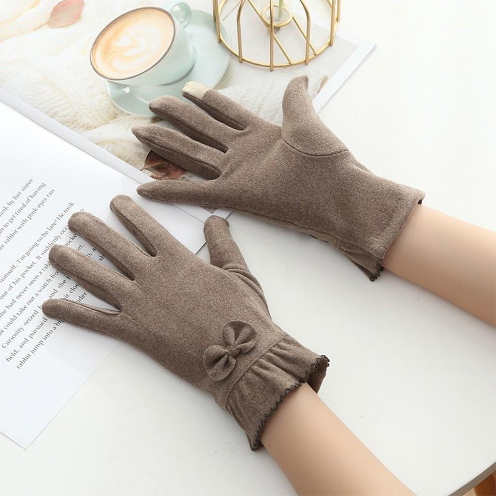 Full Finger Gloves Thickened Winter Mittens Temperament Suede Velvet Gloves Ladies