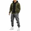 Men's Color Block Hoodie and Sweatpants Set Versatile Casual Athletic Tracksuit for Daily Wear