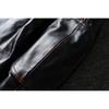 Chinese Size Style RL Top Layer Oil Waxed Cowhide Real Leather Jacket Men Stand Collar Brown Motorcycle Coat Men's Biker Jacket Spring Autumn