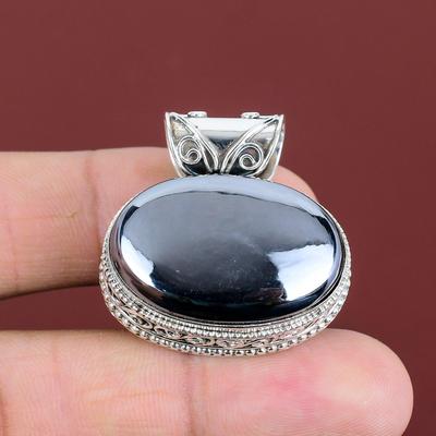 Shungite Pendant Genuine Gemstone Pendant 925 Sterling Silver Pendant Handmade Jewelry Dainty Vintage Pendant Gifts For Mom Amazing Jewelry