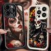 Phone Case for iPhone 17 Air 16E 15 16 Pro Max Catrina Beautiful Rose Girl Skull Cover 14 Plus 13 12 Mini Soft Shell Silicone Fu
