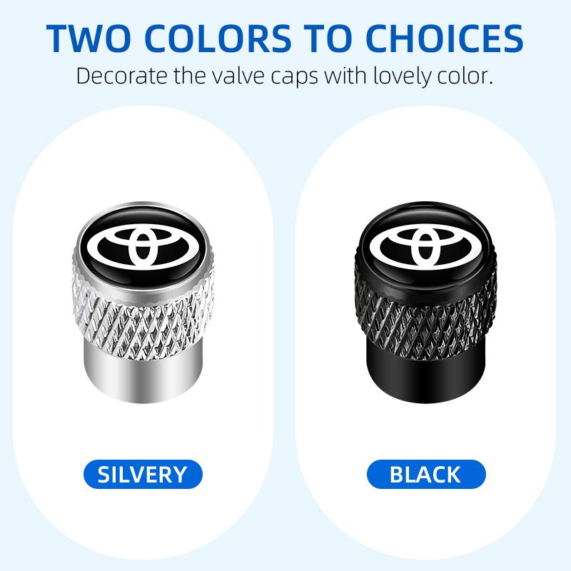Box High quality Aluminum Wheel Tire Valve Stem Caps Airtight Covers For Toyota Camry RAV4 Hilux Prius Corolla Yaris