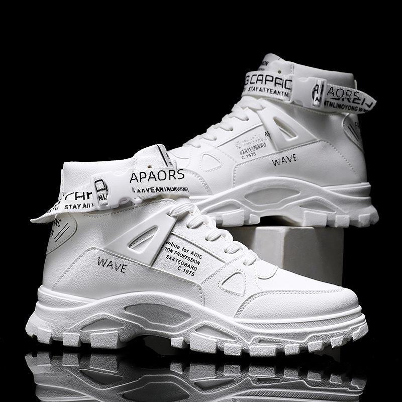 Botas Martin Masculinas Tamanho Grande - Cano Alto, Versátil, Bico Redondo, Calçado da Moda Estilo Militar Outono & Inverno