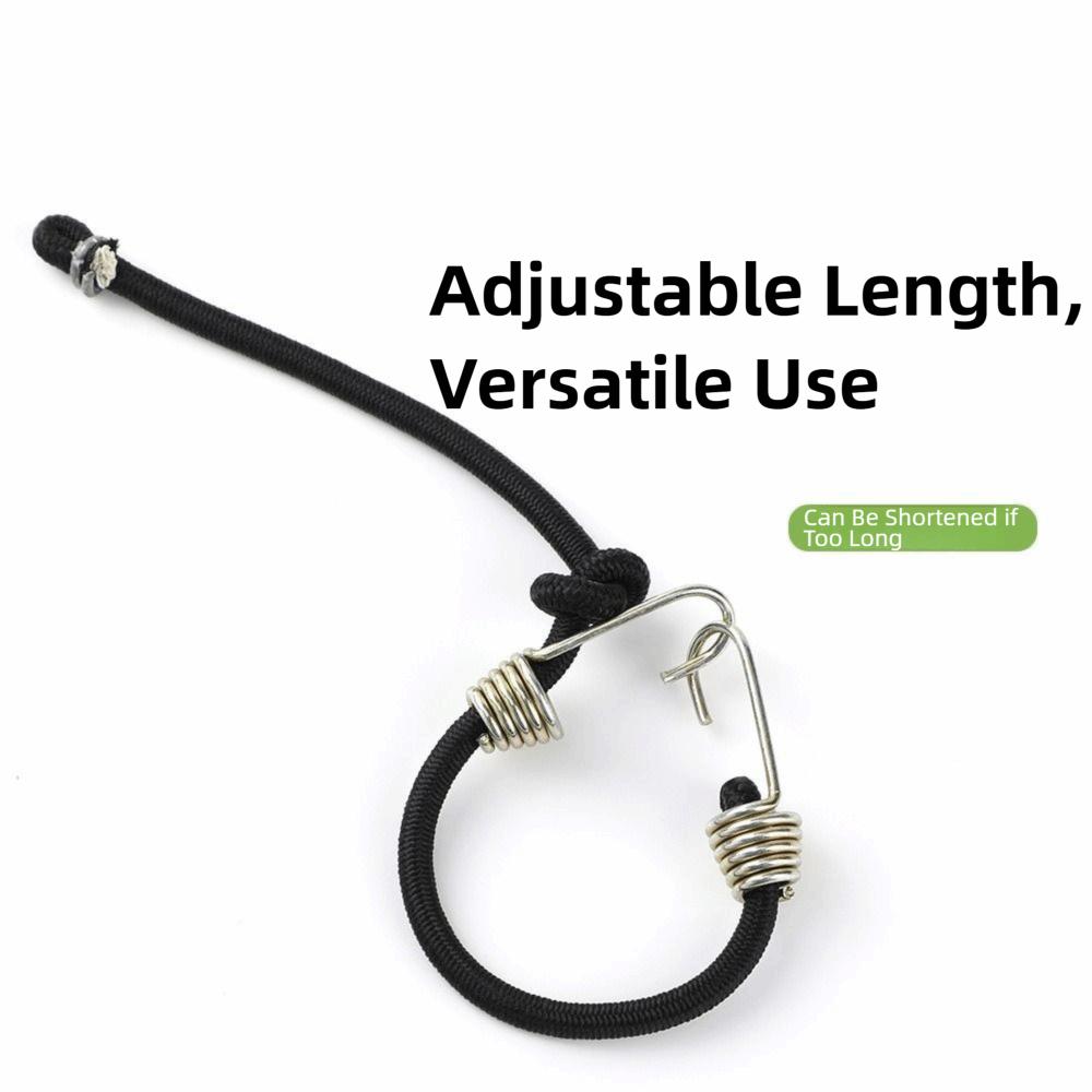 10 PCS with Steel Hooks Elastic Rope 10-Inch Rubber Strap Outdoor Bungee Cords  Bikes