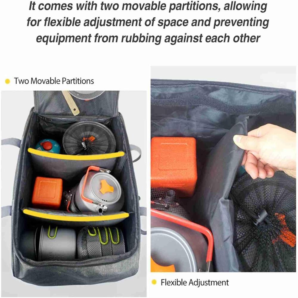 33L Kitchen Organizer Durable Storage Bag Portable Camping Gear Tote Cooking Utensils