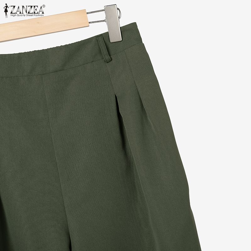 ZANZEA Women Elegant Long Sleeve Blouse and Trousers Casual Two Piece Suit Sets