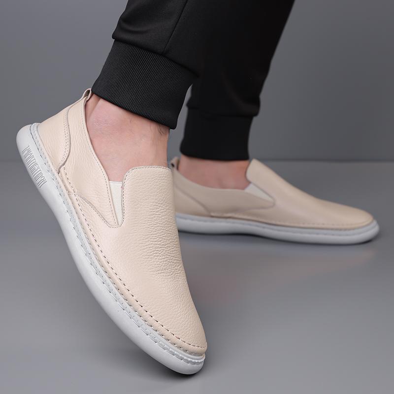 Loafers All-match Social Flats Mens Slip On Shoes Fashion Outdoor Walking Shoes Men All-match Sneakers Leather Office Footwear