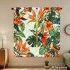 Piece Set High Definition Digital Printed Curtainstropicalfloralpatternbirdsorangegreenhome Decoration Style Curtain Made Of Polyester