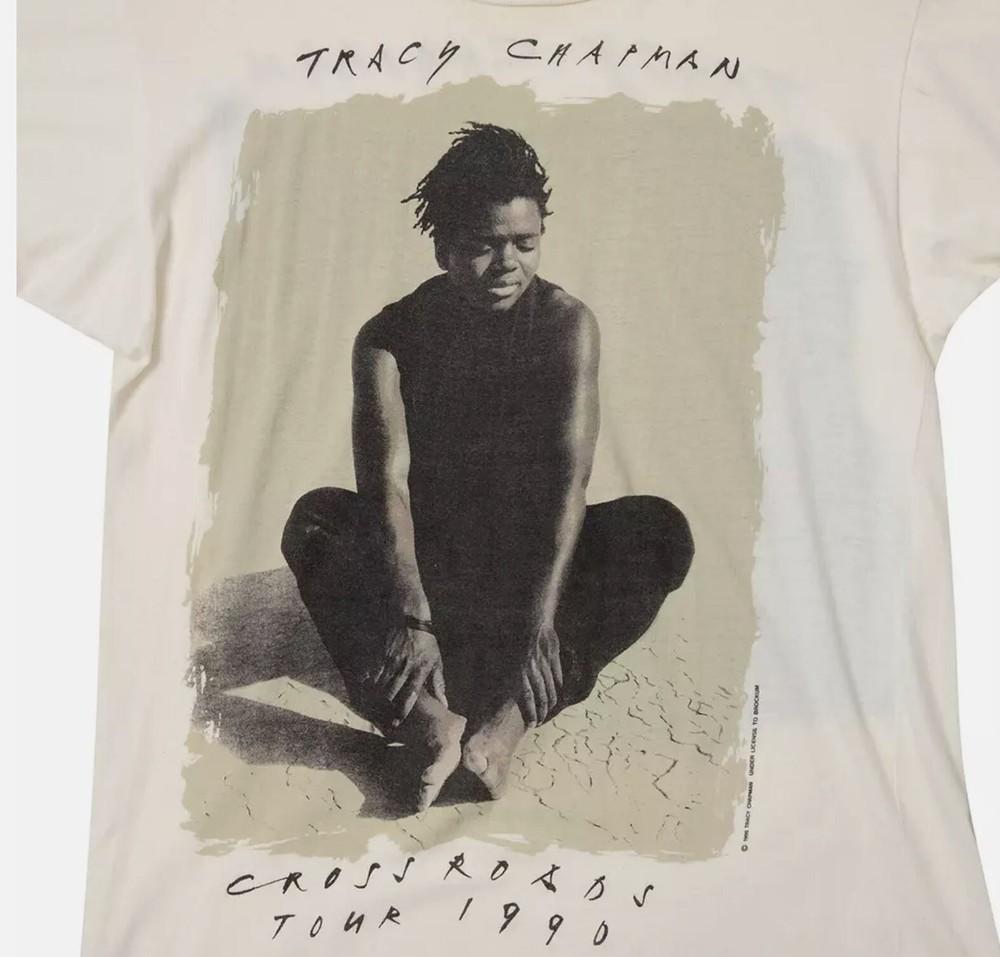 90-е Трейси Чепмен Crossroads Короткий рукав Хлопок Белый Все размеры Рубашка KH1099 Унисекс Футболка L