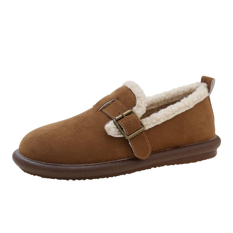 

Обувь Мао Мао осень и зима новая теплая бархатная хлопковая обувь на одной педали ретро мягкая подошва хлебная обувь женская 43 коричневый