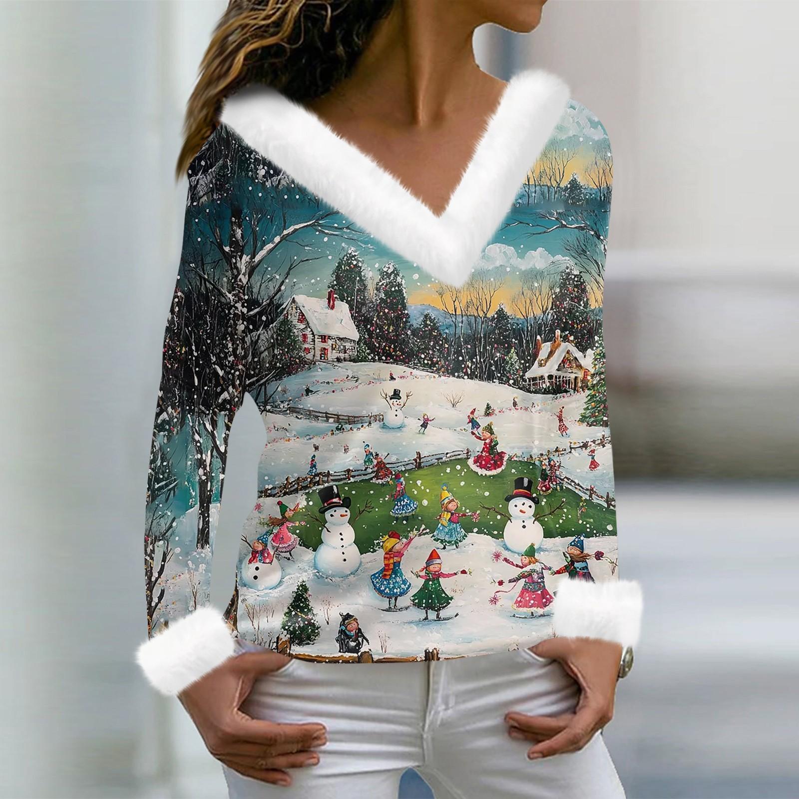 Женская футболка с рождественским принтом — фото 10