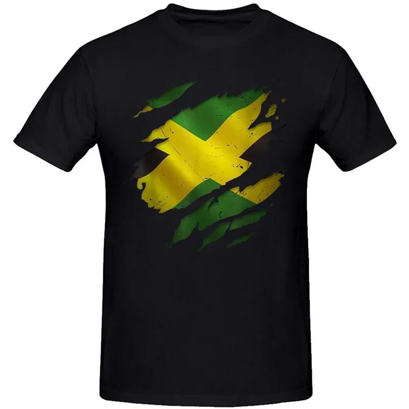 3D Printed Jamaican Black Girls T Shirt For Men Jamaica Flag Pattern T-Shirts Summer Oversized Women Tee Shirts Round Neck Tops