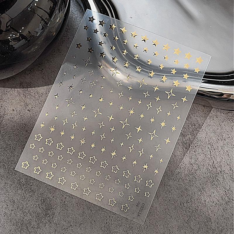 1 Sheet Star Nail Art Sticker Hollow Pentagram Stars Nail Design Self-Adhesive For Women Girls Manicure Decoration Salon Diy