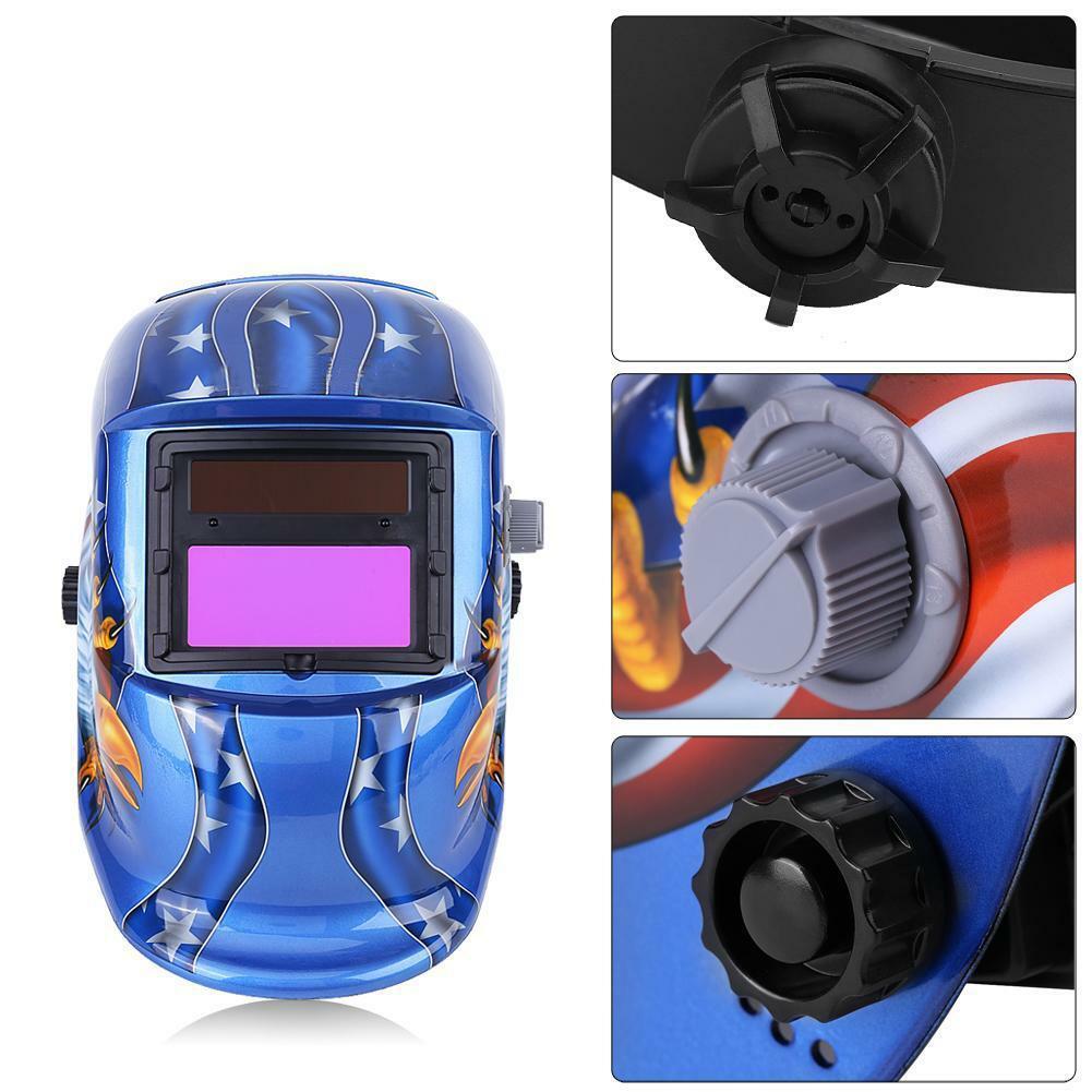 Leopard Solar Powered Auto Darkening Welding Helmet Mask Welders Arc Tig Mig UK