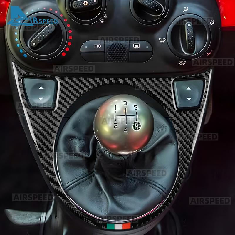 Soft Carbon Fiber Sticker For Abarth 595/695/595C/695C 2012-2015 For Fiat 500 2008-2015 LHD RHD Car Gear Shift Tricolor Trim
