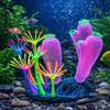 Simulation Thumb Coral Ornament Colorful Fluorescence Luminous Coral Silicone Artificial Plants Glowing Coral Coral Reef Setup
