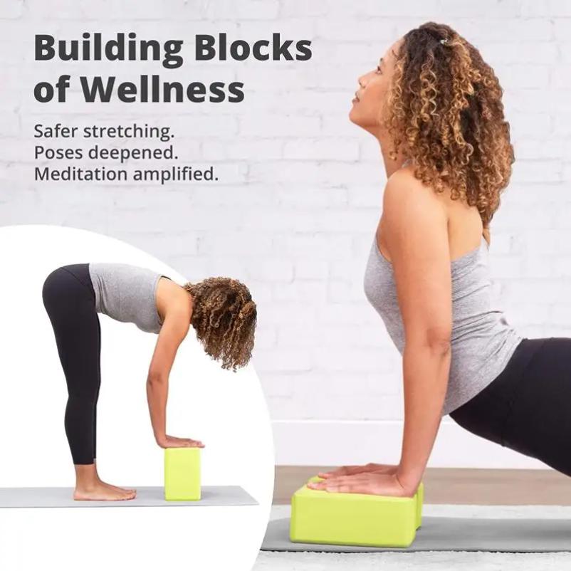 2Pcs EVA Yoga Blocks Gym Foam Brick Exercise Equipment for Fitness Dance Stretching Body Shaping