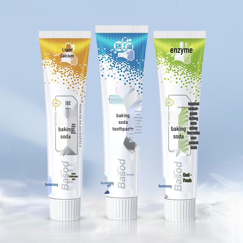 Enzyme Baking Soda Toothpaste for Healthy Gums, Teeth Whitening, Fresh Breath, and Stain Removal.