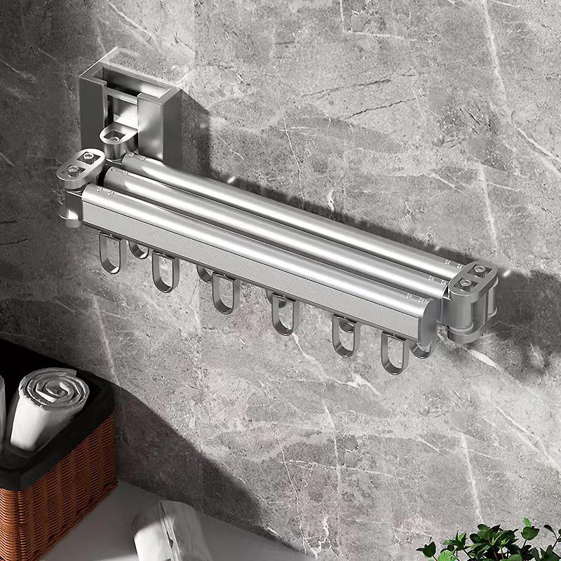 Wall-Mounted Foldable Clothes Drying Rack for Balcony and Bathroom